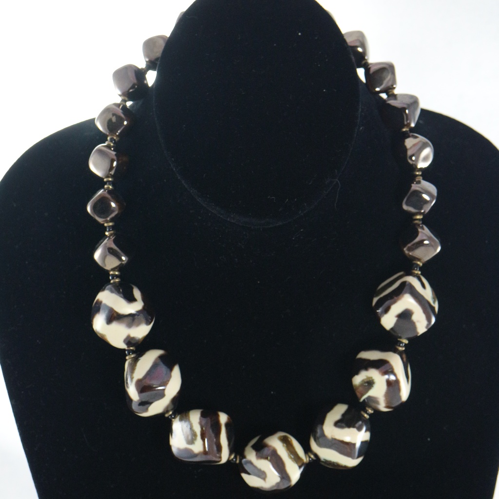 Kazuri 7 Cubes 18 In Hand-Made Necklace